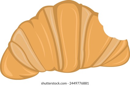 vector illustration biting and eating a cartoon croissant