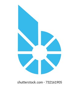 Vector illustration BitShares crypto currency blockchain flat logo isolated on white background. 