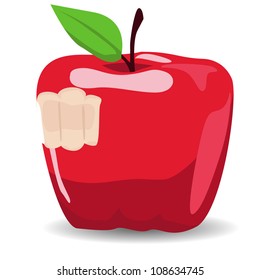 vector illustration of bitten apple