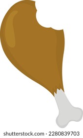 vector illustration of a bitten chicken leg