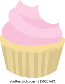 Vector illustration of a bitten cupcake