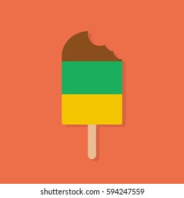 vector illustration bitten popsicle