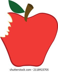 Vector illustration of a bitten red apple