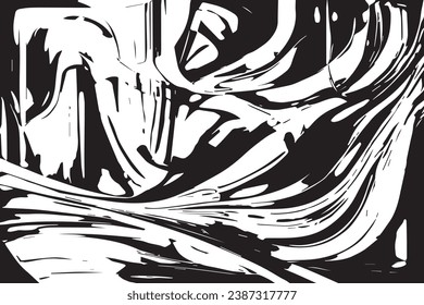 vector illustration of black abstract texture on white background, black and white texture