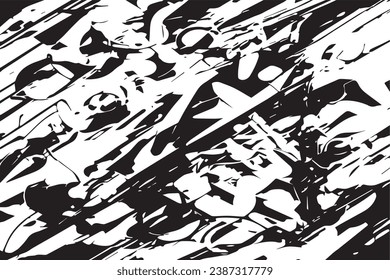 ilustración vectorial de textura abstracta negra sobre fondo blanco, textura en blanco y negro