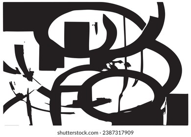 vector illustration of black abstract texture on white background, black and white texture
