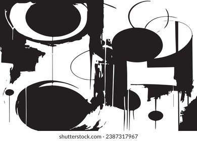 vector illustration of black abstract texture on white background, black and white texture