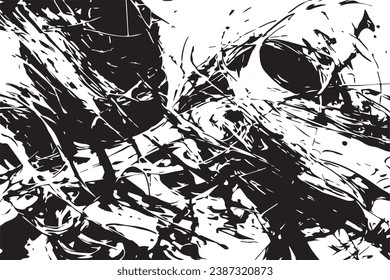 vector illustration of black abstract texture on white background, black and white texture