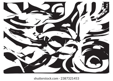 vector illustration of black abstract texture on white background, black and white texture