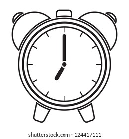 Vector illustration of black alarm clock