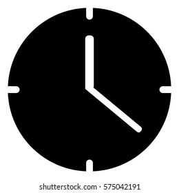 Ilustración vectorial de un icono negro de reloj analógico

