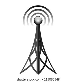 Vector illustration of black antenna