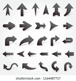 Vector illustration of black arrow icons