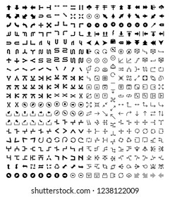 Vector illustration of black arrow icons.