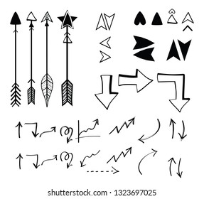 Vector illustration black arrow icons