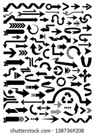 Vector illustration of black arrow icons