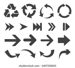 Vector illustration of black arrow icons.