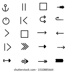 Vector illustration of black arrow icons.