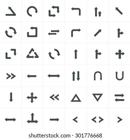 Vector illustration of black arrow icons