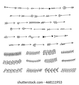 Vector illustration of black arrow icons.