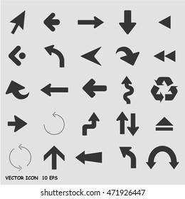 Vector illustration of black arrow icons