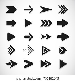 Vector illustration of black arrow icons