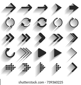 Vector illustration of black arrow icons