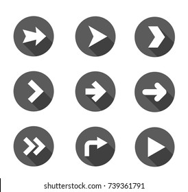 Vector illustration of black arrow icons