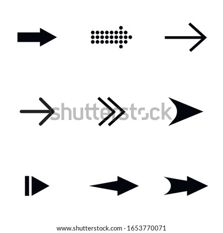 Vector illustration of black arrow icons set