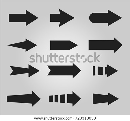  Vector illustration of black arrow icons