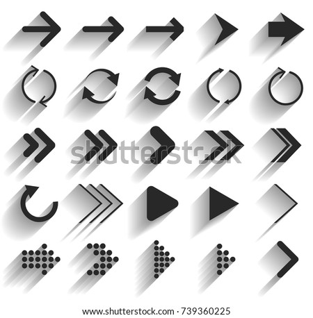 Vector illustration of black arrow icons
