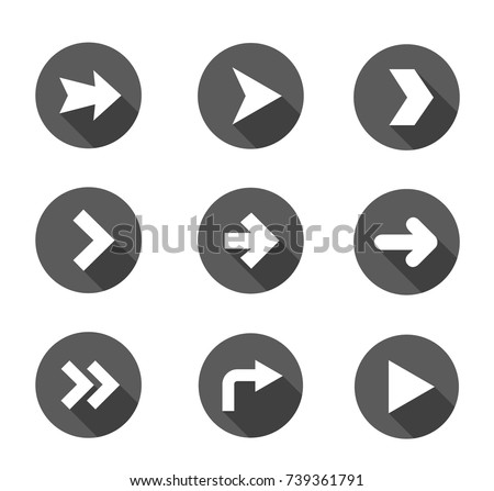 Vector illustration of black arrow icons