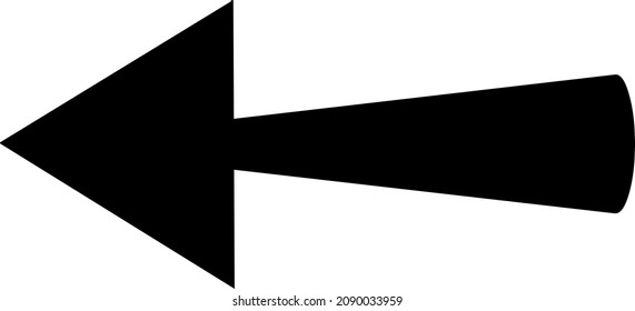 Vector illustration of a black arrow indicating the left