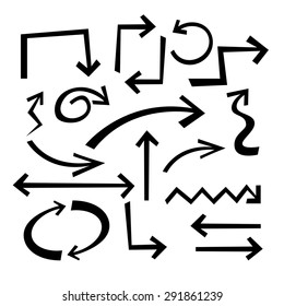 Vector illustration of black arrows.
