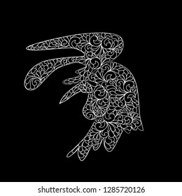 
vector illustration, black background, cock