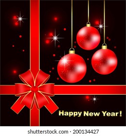 Vector illustration of Black background, Happy New Year!