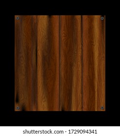 vector illustration black background and wooden planking with pins