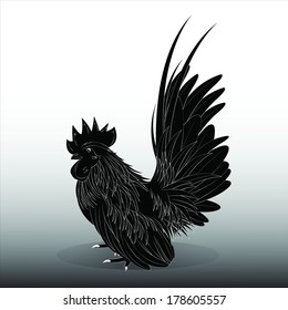 Vector illustration of a black Bantam