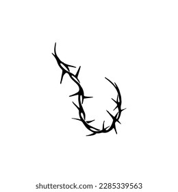 vector illustration of black barbed wire
