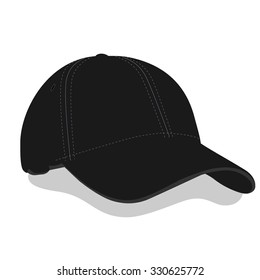 Black Baseball Cap Realistic Side View Stock Vector (Royalty Free ...