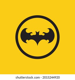 vector illustration of black bat logo on yellow background