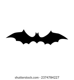 Vector illustration of black bat silhouette on a white background. 