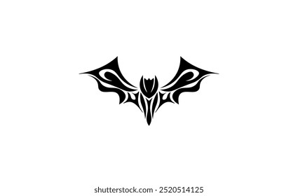 Vector illustration of black bat silhouette for logo