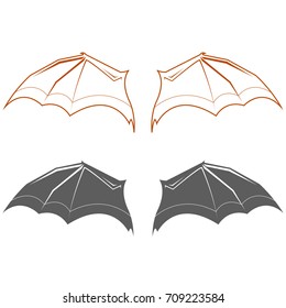 Vector illustration of black bat wings