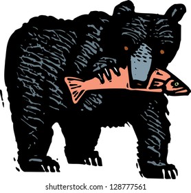 Vector illustration of a black bear