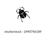 Vector illustration of a black beetle on a white background