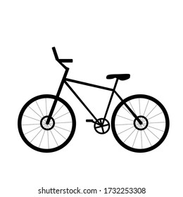 vector illustration. Black bike, fast transport, ride, car sharing, bike rental, light transport, travel, road