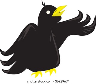 a vector illustration of a black bird