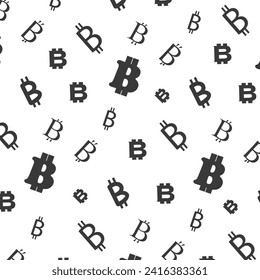 Vektorgrafik des Musters schwarzer Bitcoin-Zeichen - Design einzeln auf weißem Hintergrund