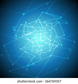 Vector illustration of black and blue abstract geometric background